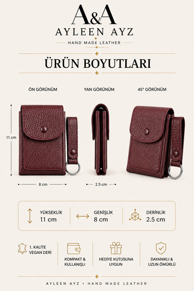 Ayleen Ayz Viral Vegan Leather Card Holder Wallet & Keychain Set |   Cash Money Box with Gift Box