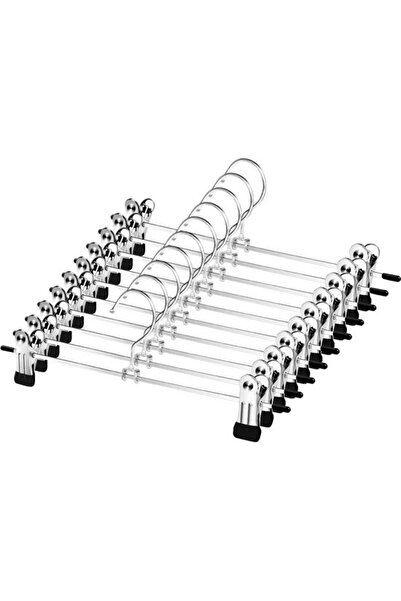 STARSTAR 10-pack of heavy-duty chrome-plated trouser hangers - with anti-slip...