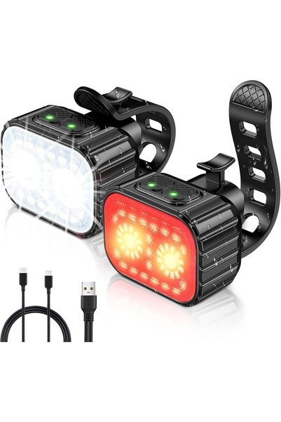 Morvena Picks Lumini de bicicletă față-spate, ultra-luminoase, încărcare USB,...