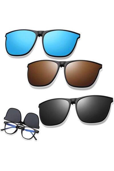 STARSTAR Clip-on sunglasses - 3-piece - Polarized clip-on sunglasses - UV pro...