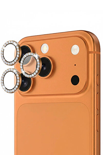 İPhone 17 Pro Max - 17 Pro Uyumlu Taşlı Kamera Lens Koruyucu