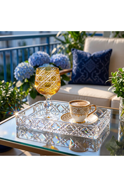 AKDEN STORE Akden Bohemia Kristal El İşçiliği Kahve Yanı Su Bardağı 150cc