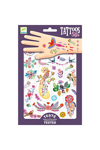 djeco Tatuaje cu păsări multicolore
