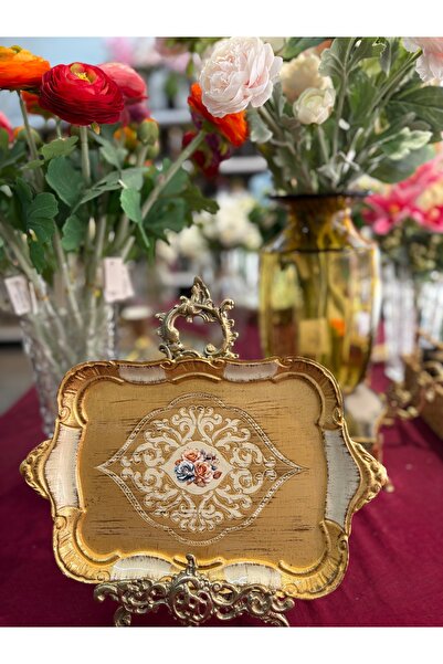 Fiorenza Brand Handcrafted Painted Rosewood Tray 30 cm