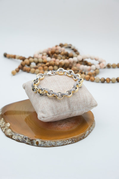 Serenite Collection Ring Gold Silver Color Zircon Bracelet