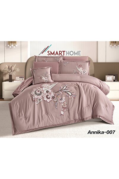 smart home طقم مفرش نفر ونفر ونص صيفي مشجر 5 قطع من خامة المايكروفايبر راحة ل...