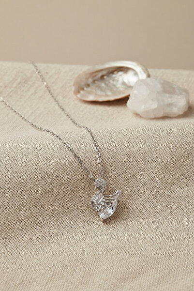 Epilons 316L Steel Chain Silver Color Swan Model Women's Necklace