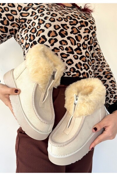 DMR Elegance Zinya Beige Suede Boots