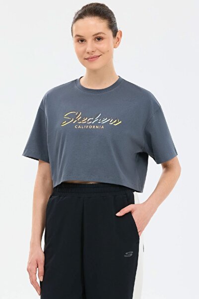 SKECHERS Kadın Crop Graphic Tişört