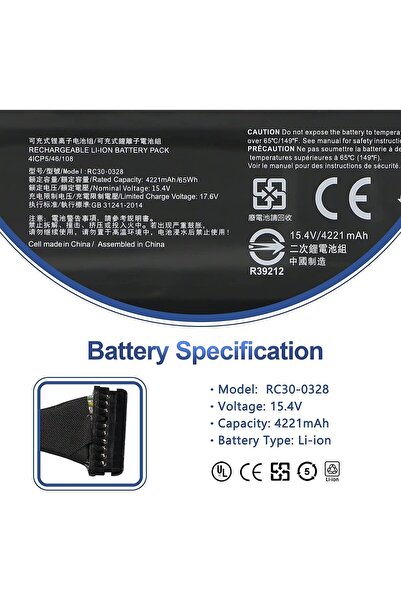 RedX Tech 15.4V 65Wh/4221mAh RC30-0328 4ICP5/46/108 Battery Compatible for Ra...