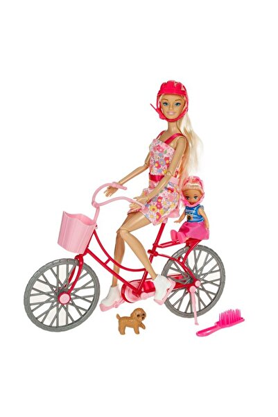 BAMI NETWORK Papusa Manechin cu Bicicleta si Caine pentru Copii Aventurosi