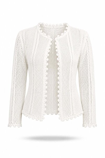 5in1Canpolat Cardigan tricotat ajurat ecru 137