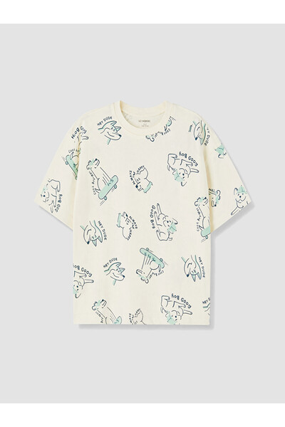 LC Waikiki Sparkling Choices from Shining Store Zero Roba Collar Printed T-Sh...