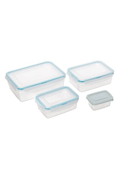 BAMI NETWORK Set recipiente alimente etanse plastic transparent 4 dimensiuni