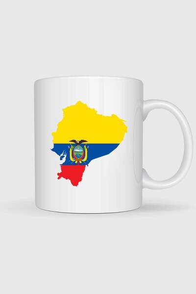 Bahriyeli Collection Ecuador Flag and Map Small Printed Mug