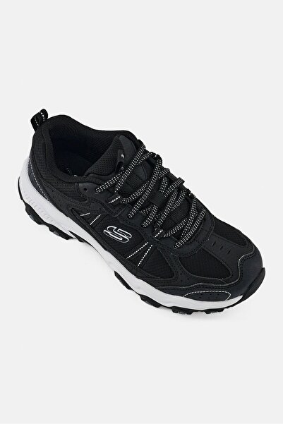 SKECHERS حذاء نسائي للمشي لمسافات طويلة مزود بأربطة، أسود