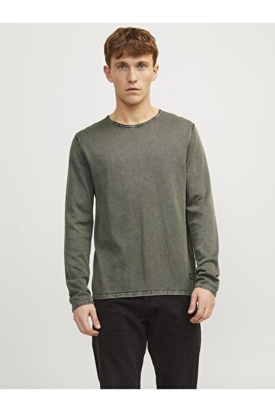 Jack & Jones Μπλούζα πλεκτή ανδρική "Eleo knit" χακί-dusty olive