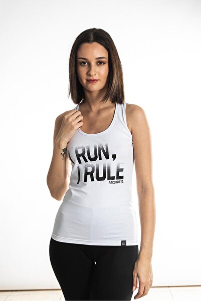 Paco & Co Μπλούζα "I Run I Rule" λευκή