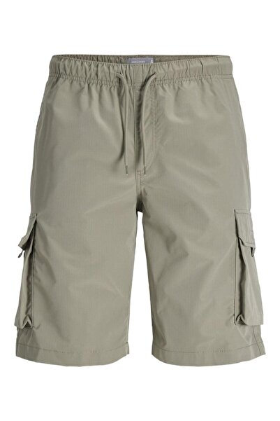 Jack & Jones Βερμούδα υφασμάτινη ανδρική cargo "Ivan" χακί/λαδί