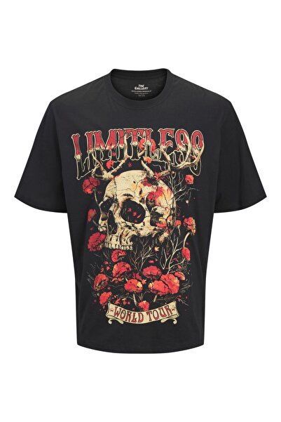 Jack & Jones Μπλούζα κοντομάνικη ανδρική "Limitless World Tour" γκρι Phantom