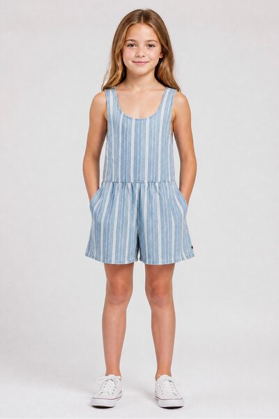 BİLLABONG Kids Girl Sleeveless Stripe Playsuit, Multicolor