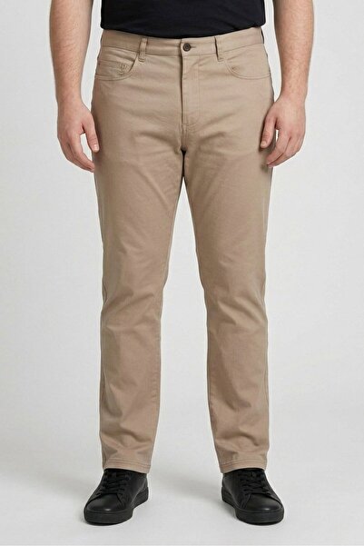 STEEL & JELLY Men Slim Fit Plain Chino Pants, Khaki