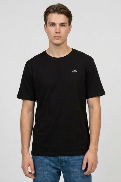 JJ Rebel Men Crew Neck Short Sleeve Brand Logo T-Shirt, Black