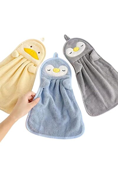 STARSTAR 3-Piece Soft Microfiber Towel Set with Hanging Loops, Cute Animal Pr...