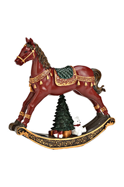 DecoDepot Cal balansoar decorativ, roșu, 17x18x4 cm