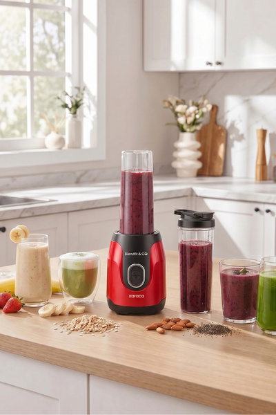 Karaca Blendfit Go Personal Kişisel Smoothie Blender Çift Hazne Kırmızı 600ml...