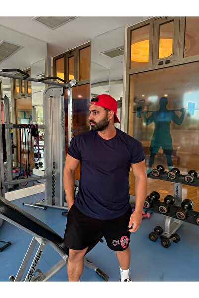 Bas Body FitnessWear Navy Blue Narrow Elastic Sleeves Oversize Lycra Flexible...