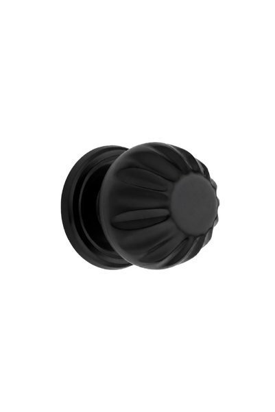 Nobel Papatya Door Knob, Door Knob, Metal, Matte Black