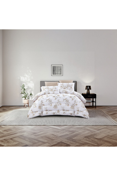 Lifestyle Super King Floral Print 6 Piece Reversible Comforter Set - 260x240cms