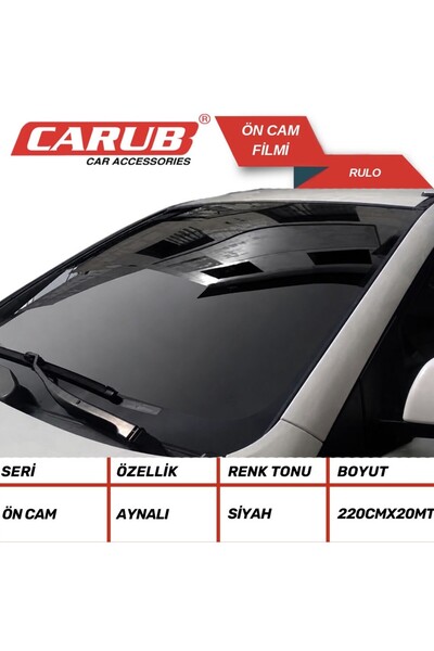 Carub Siyah/Aynalı Ön Cam Üst Güneşlik Filmi 20x220cm