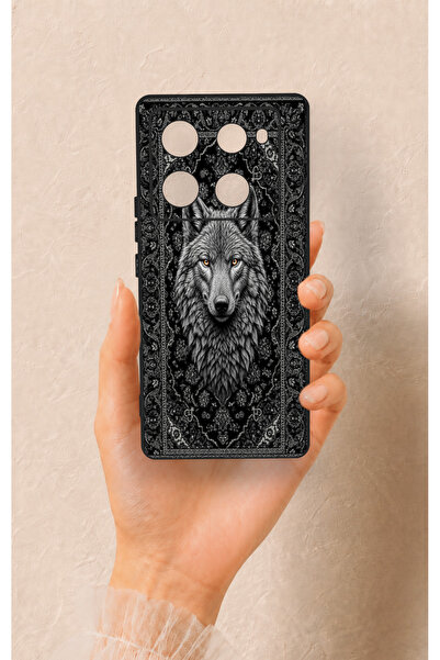 Vip Case İnfinix Note 40 Pro Uyumlu Etnik Kurt Desenli Silikon Kılıf