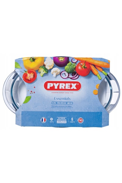 NO BRAND Vas oval termorezistent cu capac 4l Pyrex
