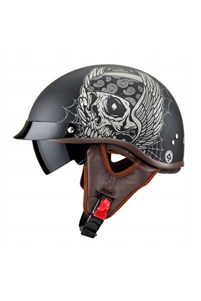 NO BRAND Cască deschisă pentru motocicletă CHOPPER W-TEC BLACK HEART LONGROAD...