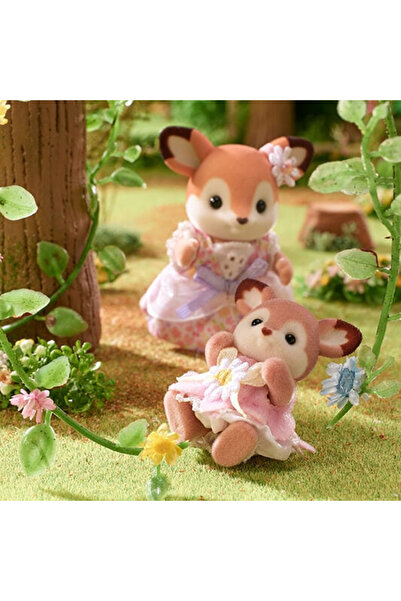 NO BRAND Sylvanian Families: căprioare pe leagănul cu flori – set de 3 figuri...