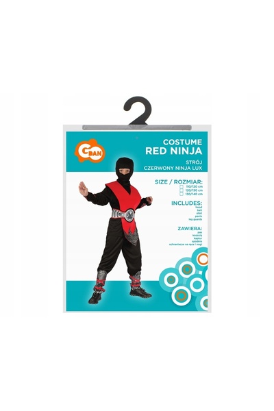 NO BRAND NINJA ROȘU 110/120 CM COSTUM DE CARNAVAL ȘI HALLOWEEN TIP SOLIDER