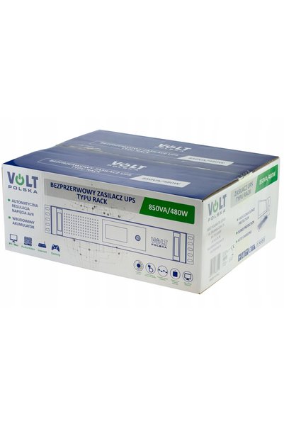 VOLT POLSKA RackUPS 850VA 480W Sursă de alimentare UPS tip rack 2xFR 3xIEC cu...