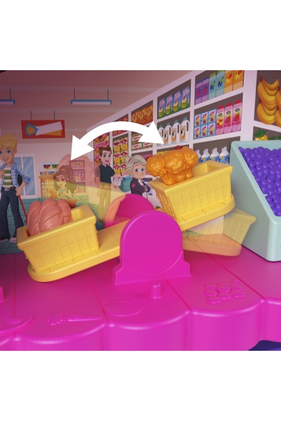 Polly Pocket SET DE MAGAZIN PORTABIL ÎN VALIZĂ + MAȘINĂ + 2 PĂPUȘI + ACCESORII
