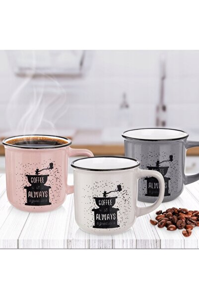 Orion Set de 3 căni colorate pentru băut cafea, ceai, plante aromatice, artic...