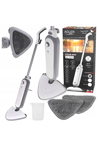 adler Mop cu aburi, curățător cu aburi pentru podele și covoare, 1300W, 2 lav...