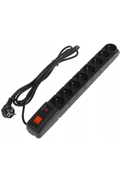 NO BRAND Prelungitor cu protecție la supratensiune, 230 V, 8 prize, pentru rack
