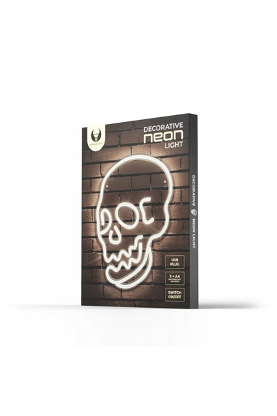 NO BRAND Lumină LED neon de perete, craniu, Halloween, suspendată, USB/baterie