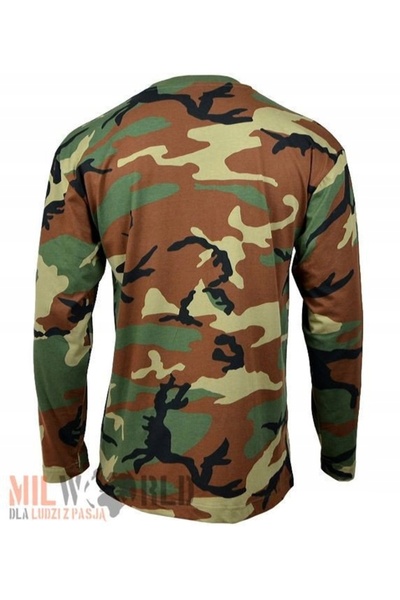 NO BRAND Tricou cu mânecă lungă, model woodland US, 170 g, XL