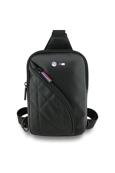 BMW Geantă pentru telefon mobil Carbon Pocket&Metal Logo Crossbody neagră