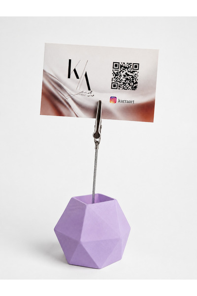 Karra Art Concrete Desktop Note Holder Modern Geometric Photo Card Clip