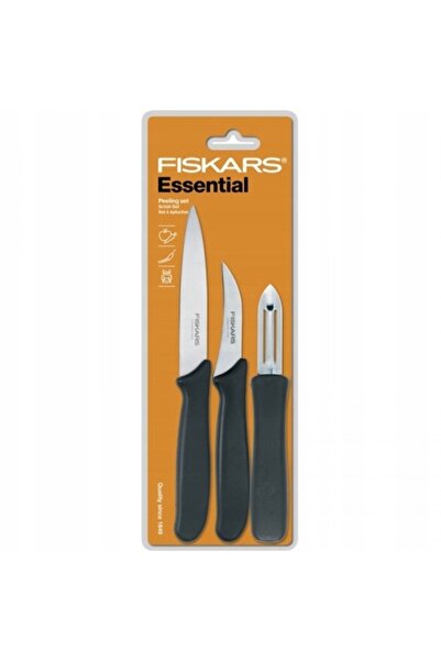 FiSKARS Set esențial și complet de 3 cuțite decojitoare în cutie.