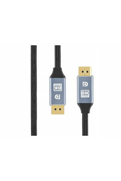 ALOGY Cablu 2x DisplayPort 1.4 DP 8K 60Hz 4K 3m pentru TV PC